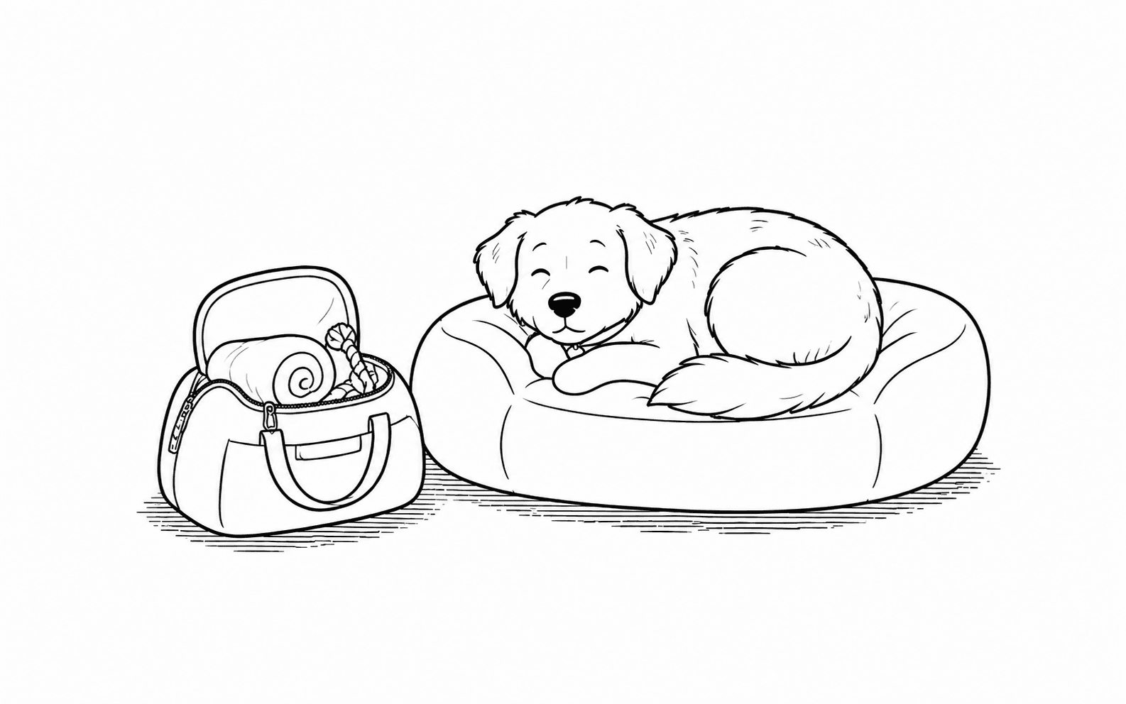 An illustration of a dog beside a boarding cost checklist and calendar