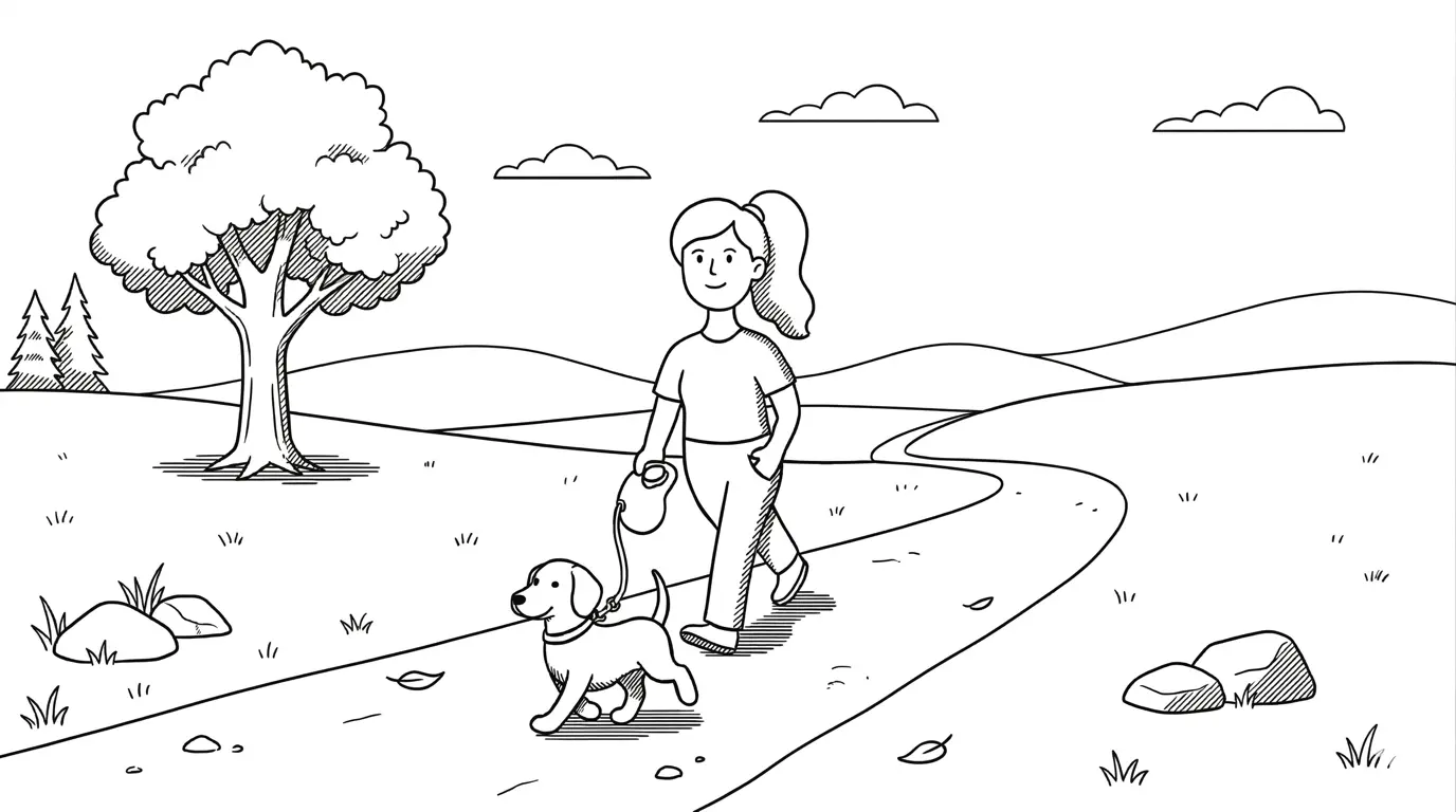 Pet sitter with happy pets
