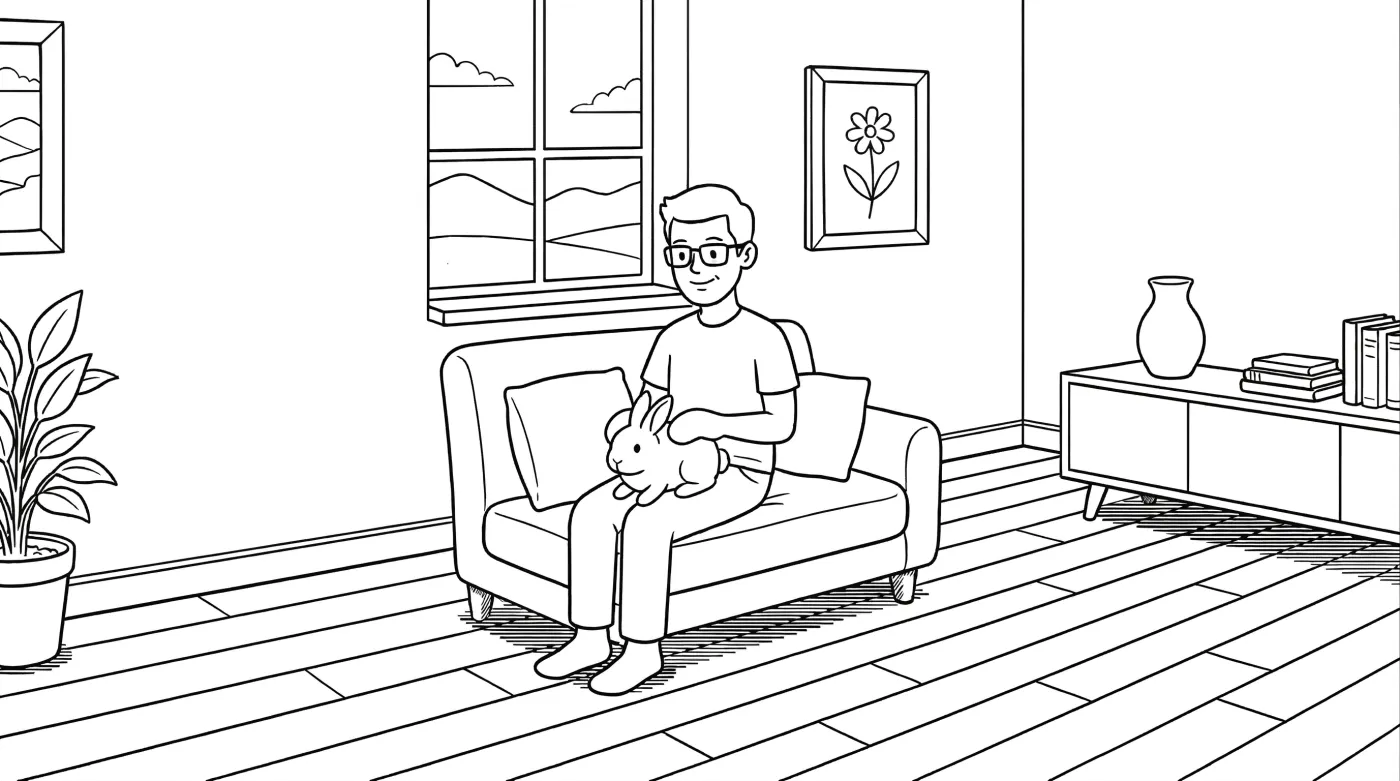 House sitting: a sitter caring for pets in the pet parent's home