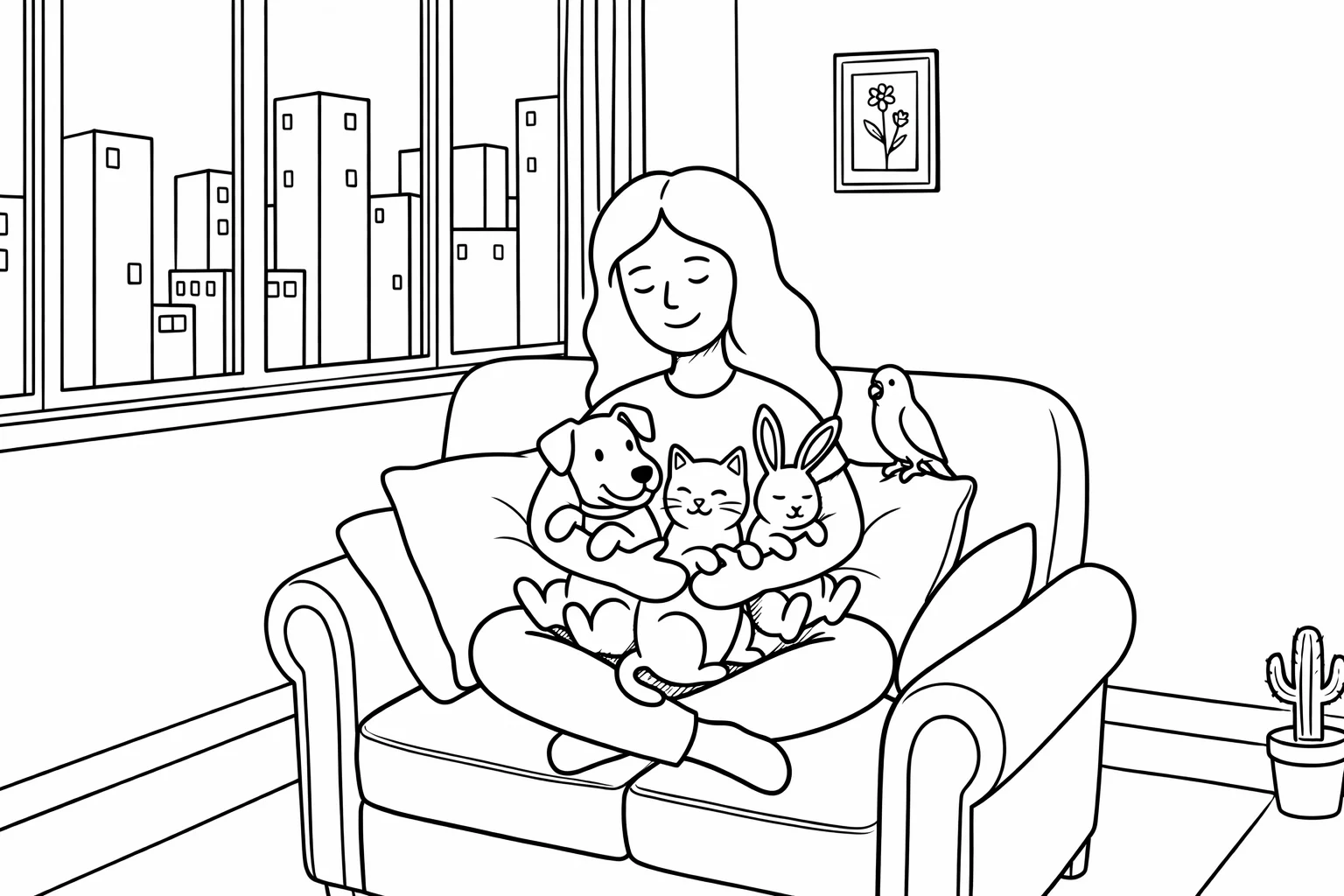 Pet boarding: a dog relaxing in a comfortable home setting